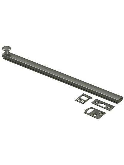 12 inch Contemporary Surface Bolt in Antique Pewter.